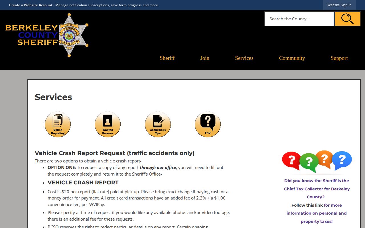 Berkeley County released inmate mugshot and Sheriff photo request services